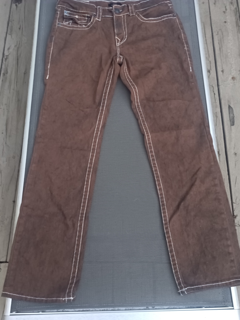 True Religion Ricky Relaxed Straight Leg Jeans Brown Size 32 Men's